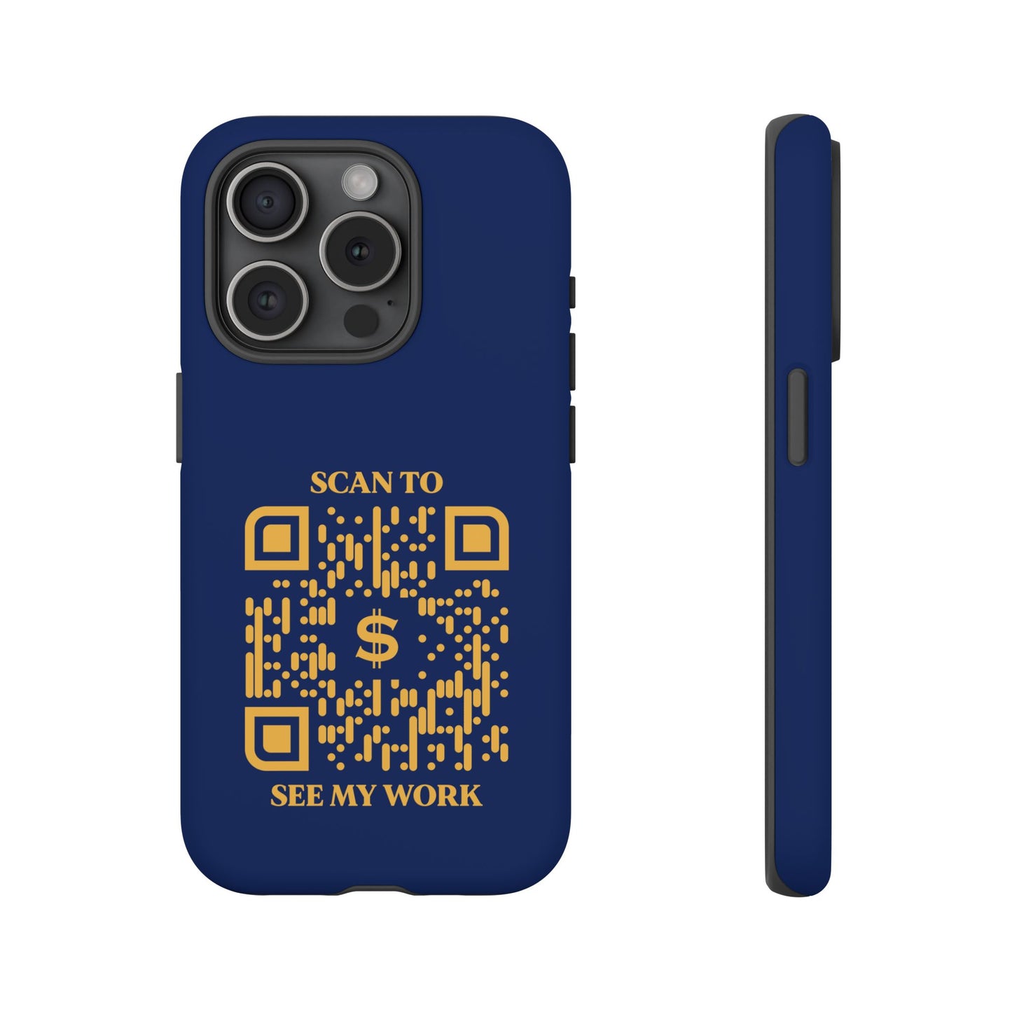 Business & Networking – Tough Case – Navy – Scan to See My Work