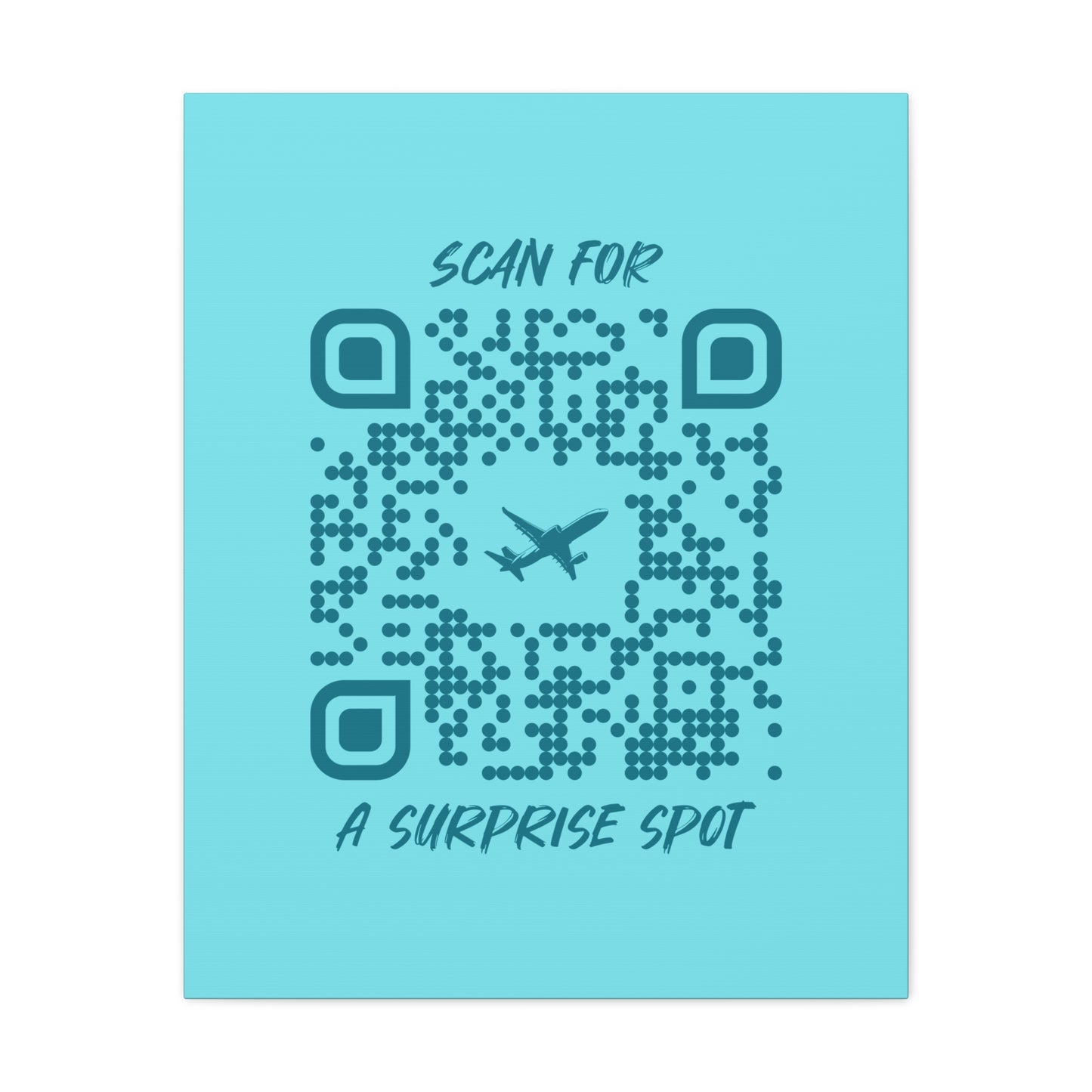 Travel – Canvas – Blue – Scan for a Surprise Spot