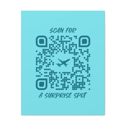 Travel – Canvas – Blue – Scan for a Surprise Spot