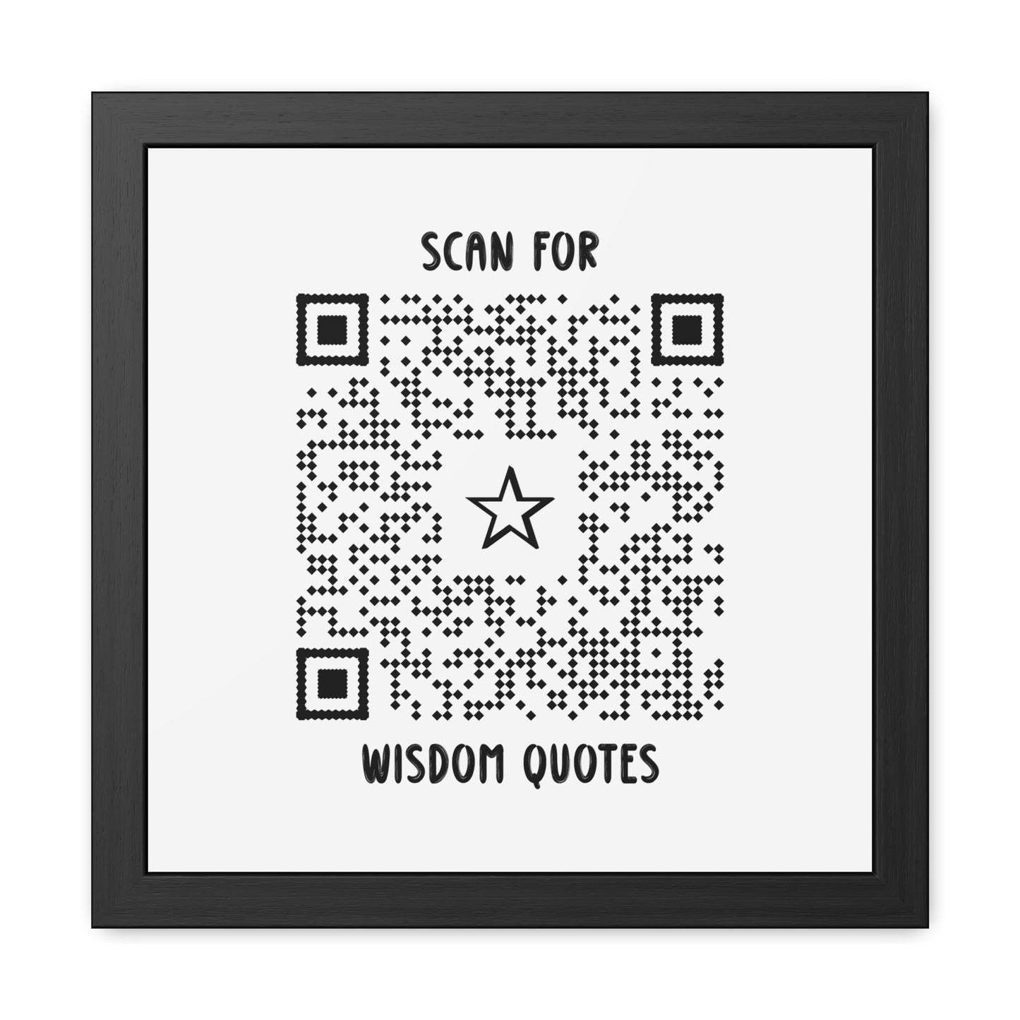 Inspiration – Framed Poster – White – Scan for Wisdom Quotes