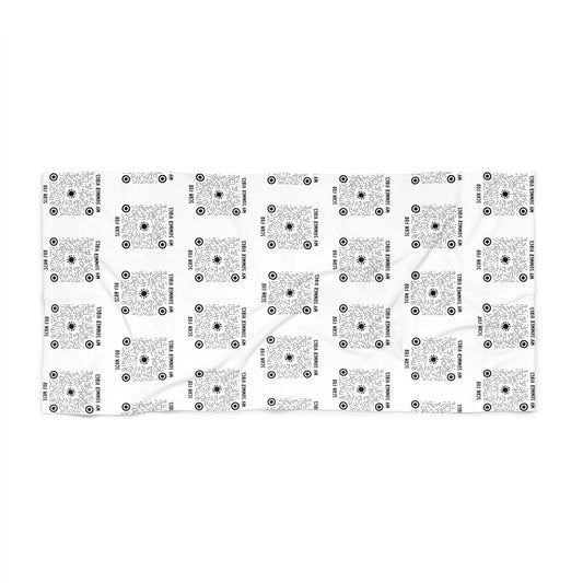 Summer – Beach Towel – White – Scan for My Summer Vibes