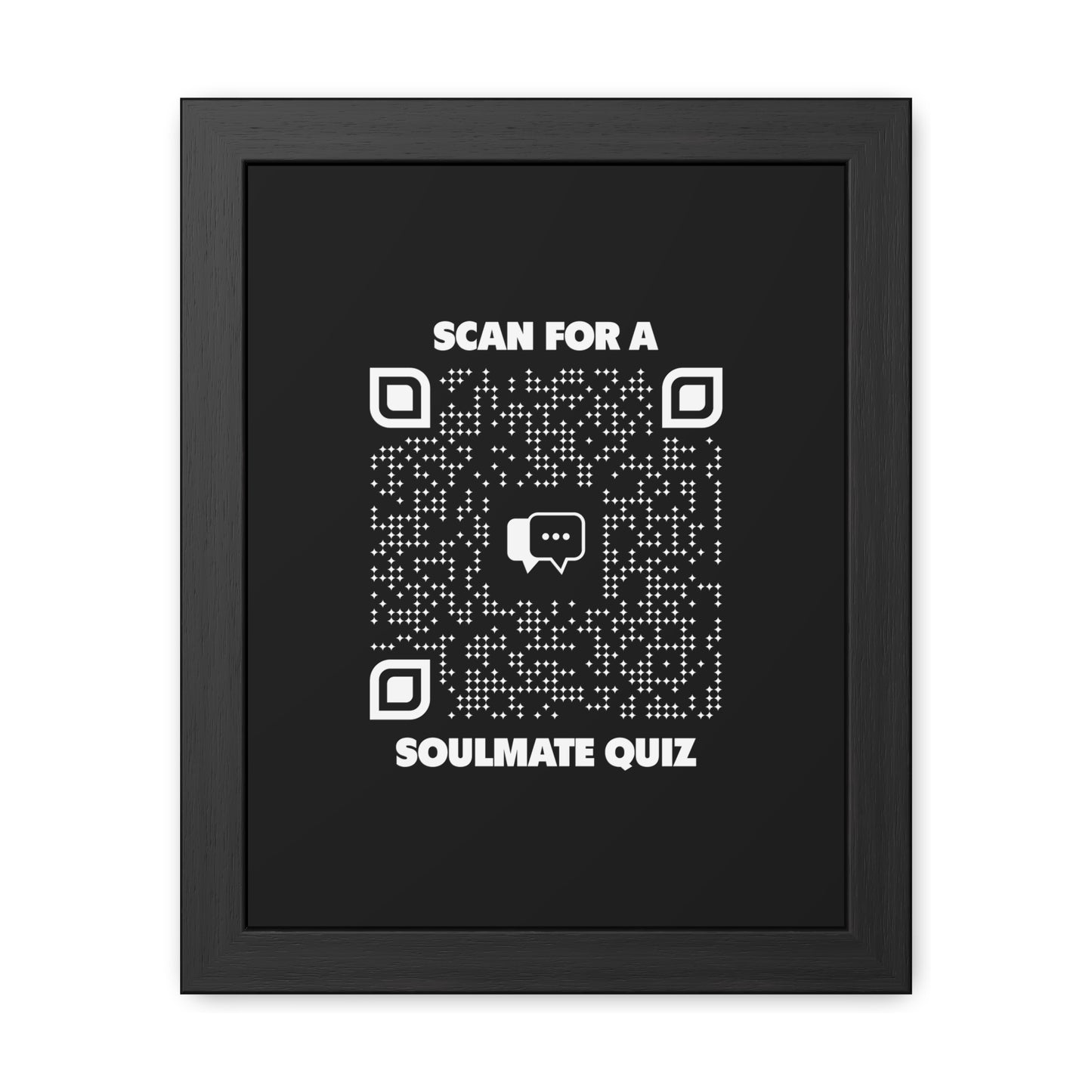 Dating – Framed Poster – Black – Scan for a Soulmate Quiz