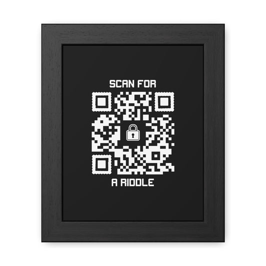 Hidden – Framed Poster – Black – Scan for a Riddle