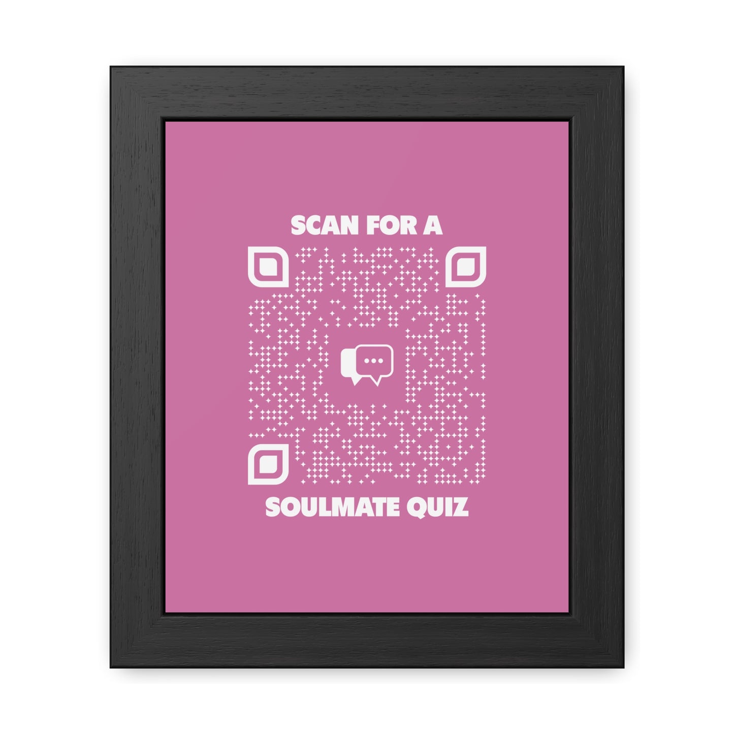 Dating – Framed Poster – Pink – Scan for a Soulmate Quiz