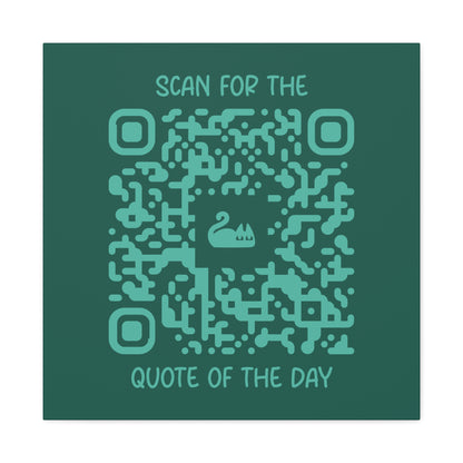 Home & Cozy – Canvas – Green – Scan for the Quote of the Day