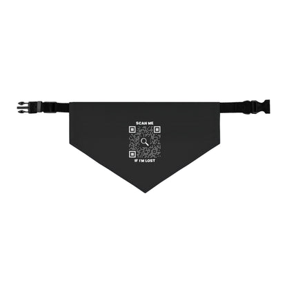 Pet Collection – Pet Bandana Collar – Black – Scan Me If I'm Lost