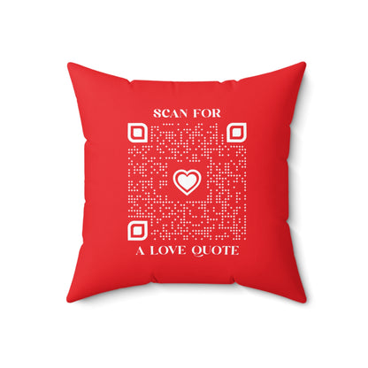 Love – Pillow – Red – Scan for a Love Quote