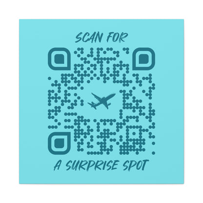 Travel – Canvas – Blue – Scan for a Surprise Spot
