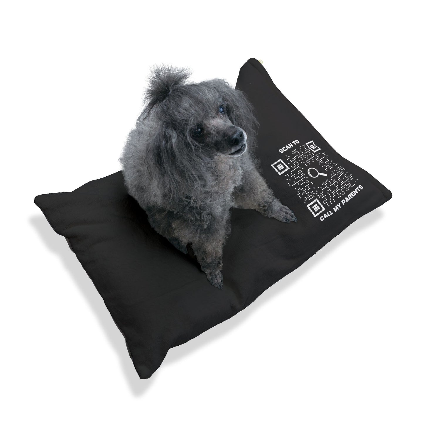 Pet Collection – Bed – Black – Scan to Call My Parents