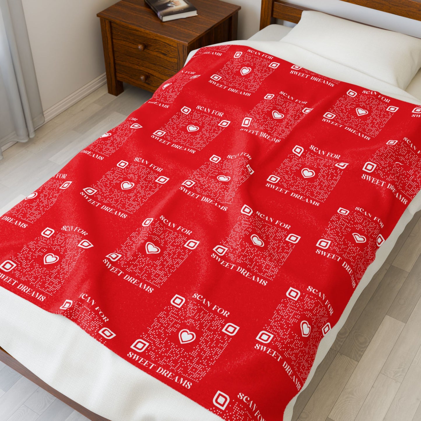 Love – Blanket – Red – Scan for Sweet Dreams