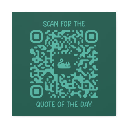 Home & Cozy – Canvas – Green – Scan for the Quote of the Day