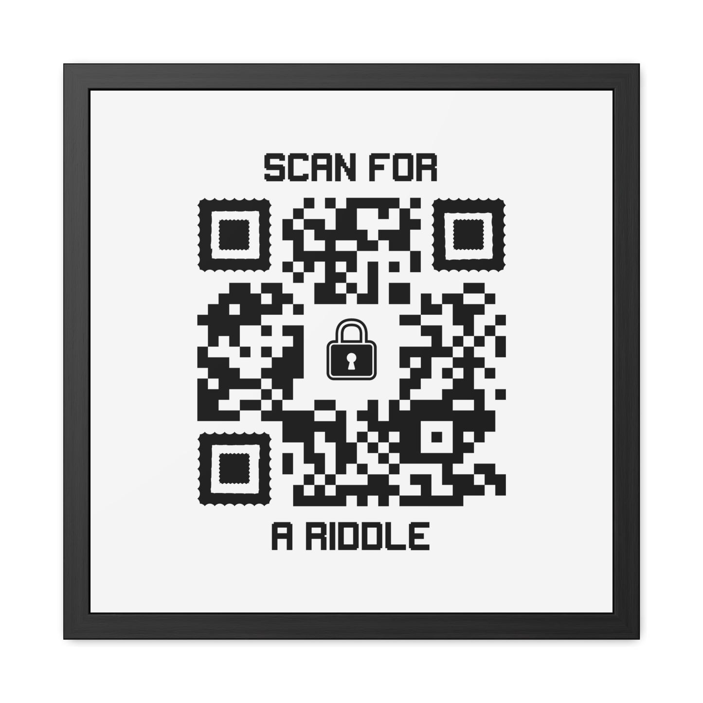 Hidden – Framed Poster – White – Scan for a Riddle