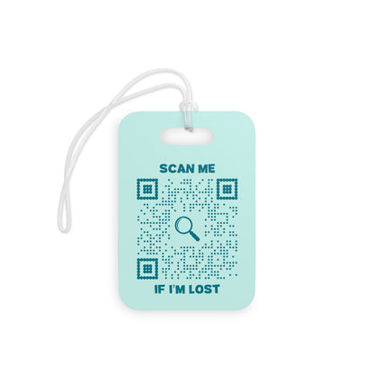 Travel – Luggage Tag – Green – Beach Design – Scan Me If I'm Lost