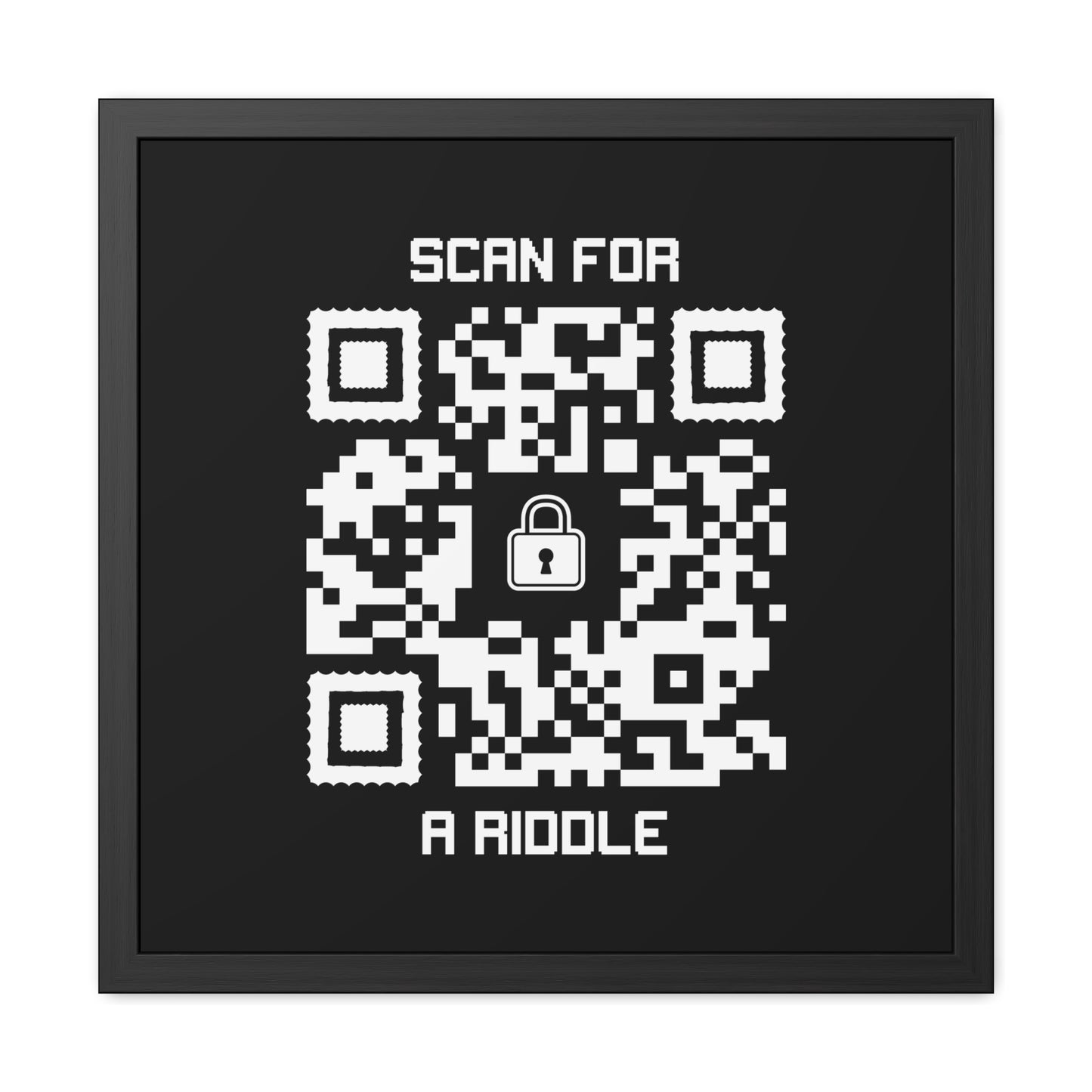 Hidden – Framed Poster – Black – Scan for a Riddle