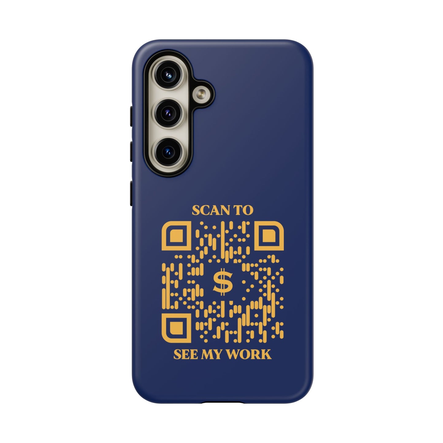 Business & Networking – Tough Case – Navy – Scan to See My Work