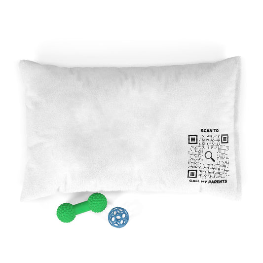 Pet Collection – Bed – White – Scan to Call My Parents