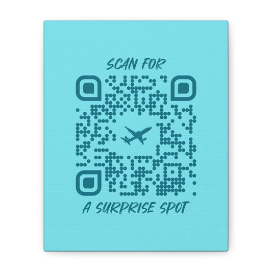Travel – Canvas – Blue – Scan for a Surprise Spot
