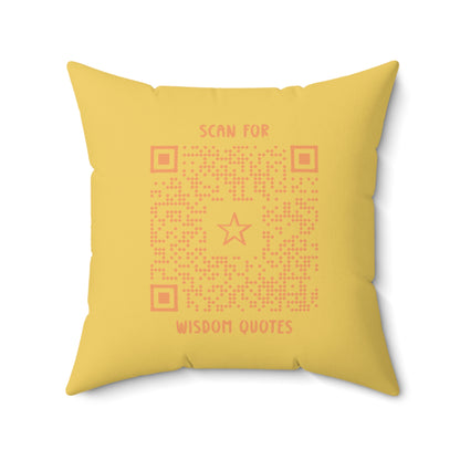 Inspiration – Pillow – Yellow – Scan for Wisdom Quotes