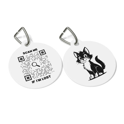 Lost & Found – Cat Tag – White – Scan Me If I'm Lost