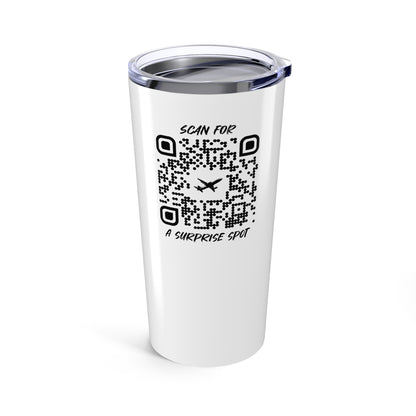 Travel – Tumbler – White – Scan for a Surprise Spot