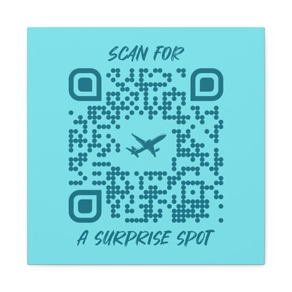 Travel – Canvas – Blue – Scan for a Surprise Spot