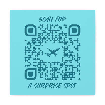 Travel – Canvas – Blue – Scan for a Surprise Spot