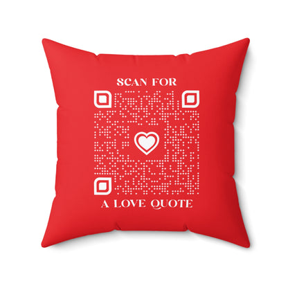 Love – Pillow – Red – Scan for a Love Quote