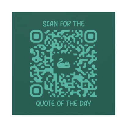 Home & Cozy – Canvas – Green – Scan for the Quote of the Day