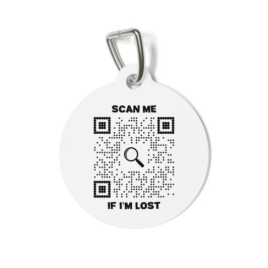 Pet Collection – Pet Tag – White – Scan Me If I'm Lost