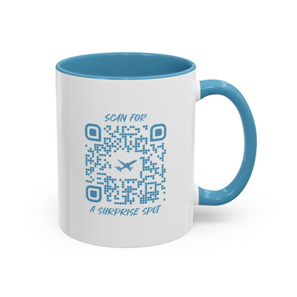 Travel – Mug – Blue – Scan for a Surprise Spot