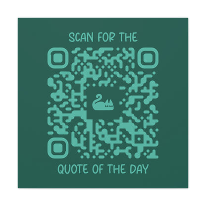 Home & Cozy – Canvas – Green – Scan for the Quote of the Day
