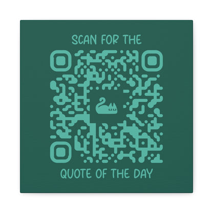 Home & Cozy – Canvas – Green – Scan for the Quote of the Day
