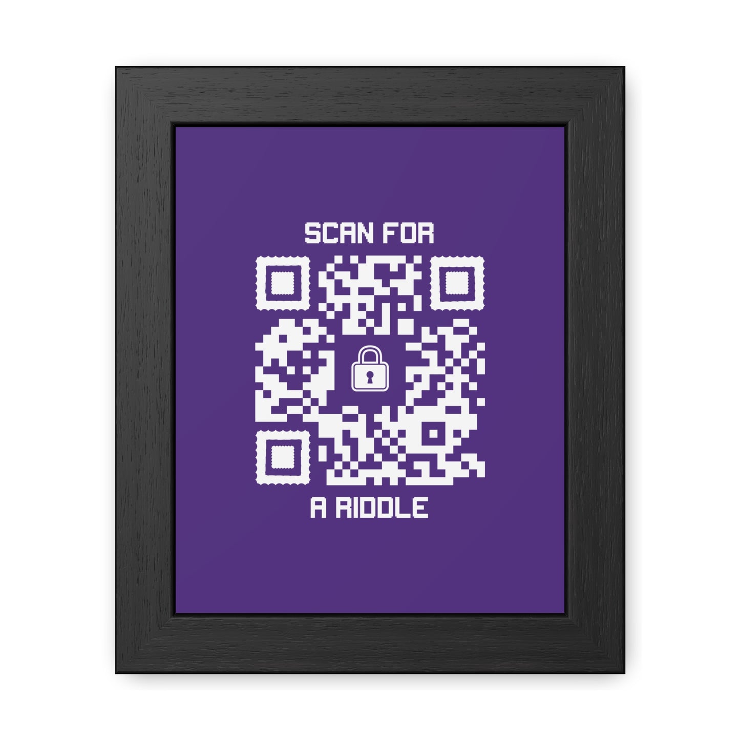 Hidden – Framed Poster – Purple – Scan for a Riddle