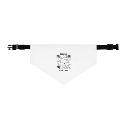 Pet Collection – Pet Bandana Collar – White – Scan Me If I'm Lost
