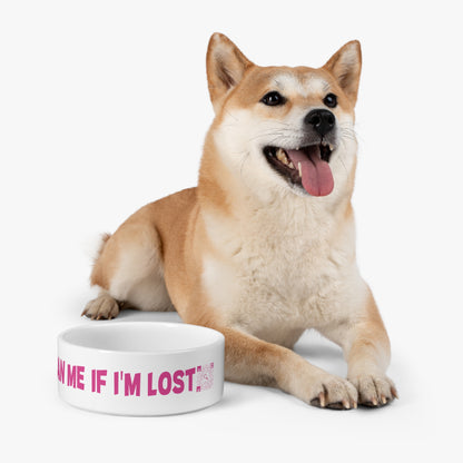 Pet Collection – Pet Bowl – Fuchsia – Scan Me If I'm Lost