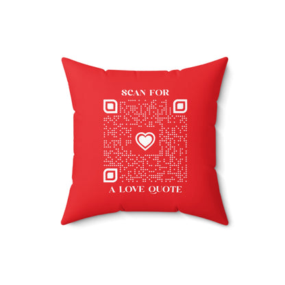 Love – Pillow – Red – Scan for a Love Quote