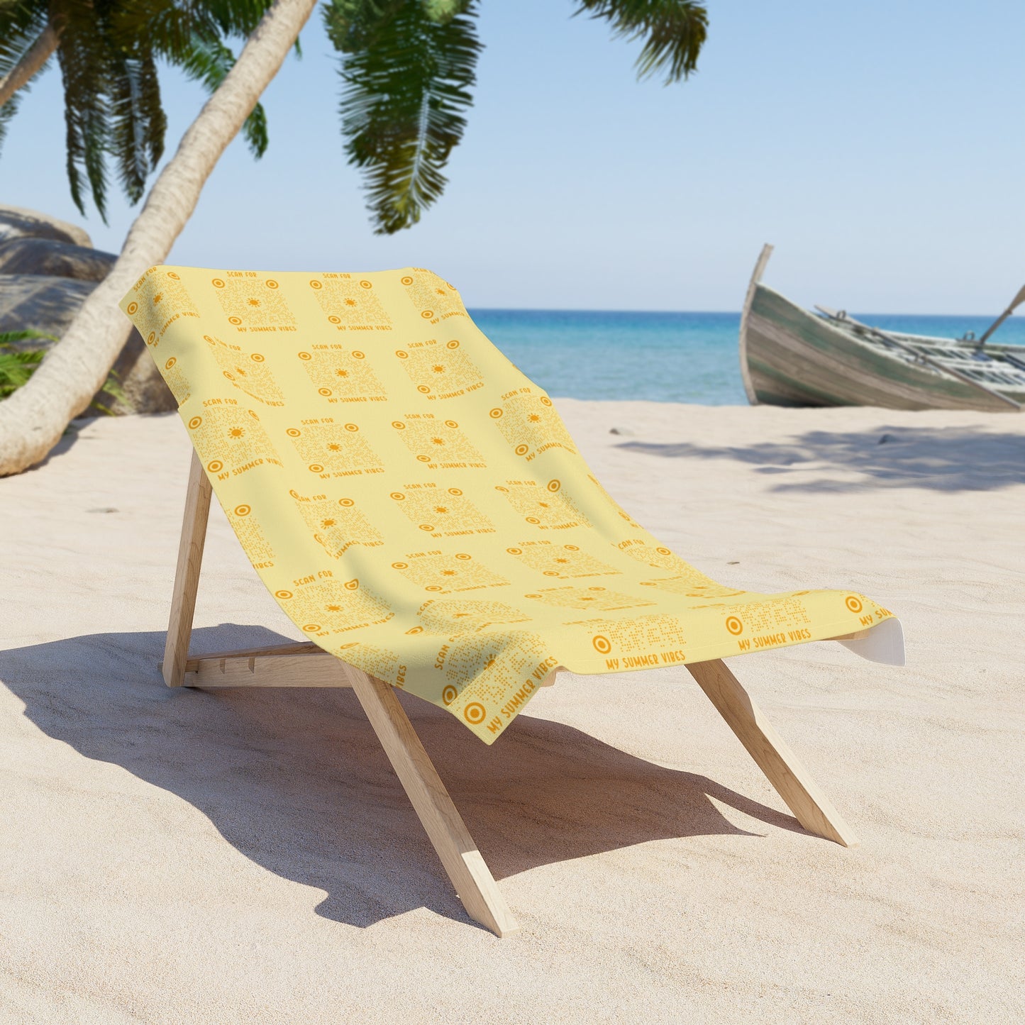 Summer – Beach Towel – Yellow – Scan for My Summer Vibes