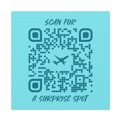Travel – Canvas – Blue – Scan for a Surprise Spot