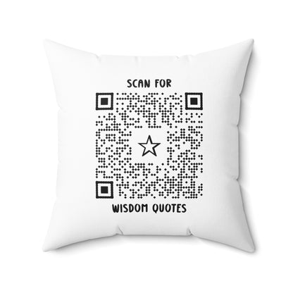Inspiration – Pillow – White – Scan for Wisdom Quotes