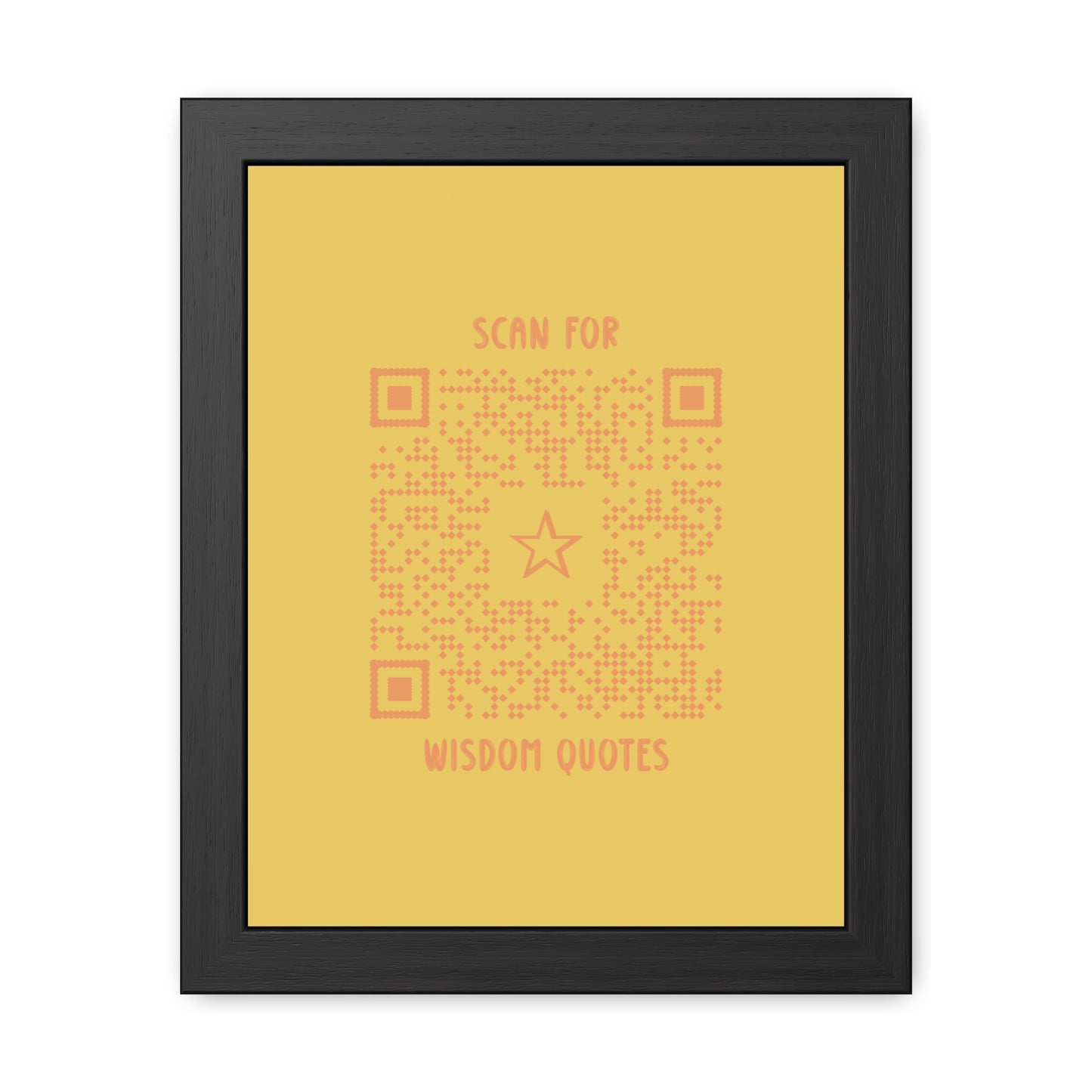 Inspiration – Framed Poster – Yellow – Scan for Wisdom Quotes