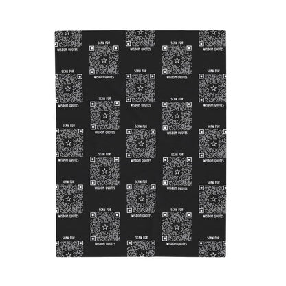 Inspiration – Blanket – Black – Scan for Wisdom Quotes