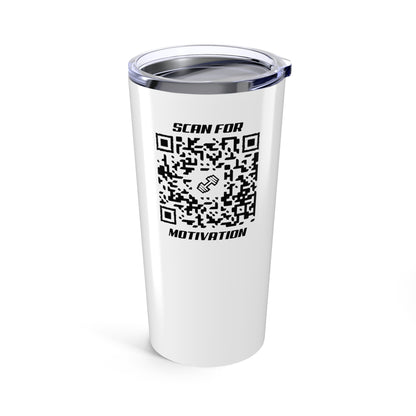 Fitness – Tumbler – White – Scan for Motivation