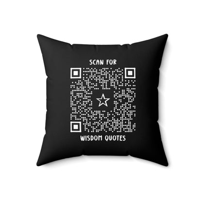 Inspiration – Pillow – Black – Scan for Wisdom Quotes