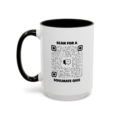 Dating – Mug – Black – Scan for a Soulmate Quiz