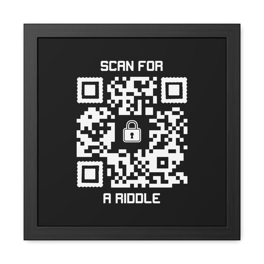 Hidden – Framed Poster – Black – Scan for a Riddle
