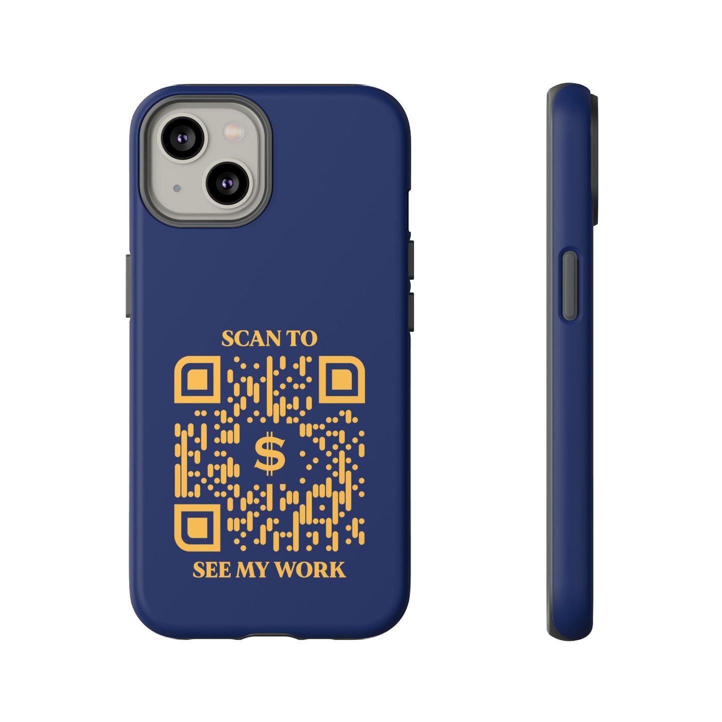 Business & Networking – Tough Case – Navy – Scan to See My Work