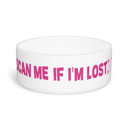 Pet Collection – Pet Bowl – Fuchsia – Scan Me If I'm Lost