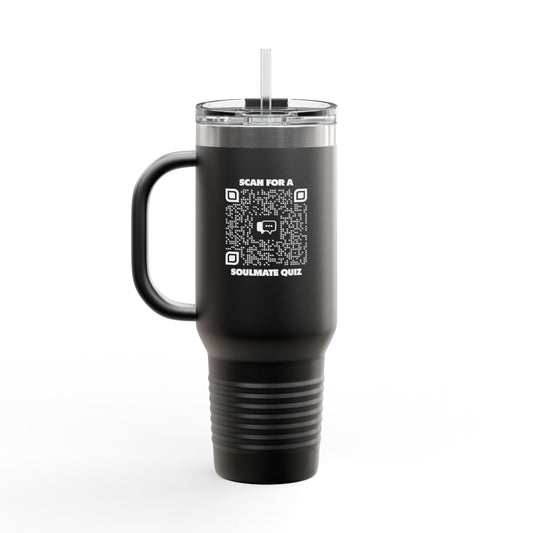 Dating – Insulated Travel Mug – Scan for a Soulmate Quiz
