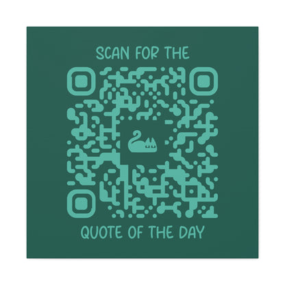 Home & Cozy – Canvas – Green – Scan for the Quote of the Day