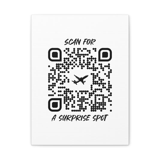 Travel – Canvas – White – Scan for a Surprise Spot